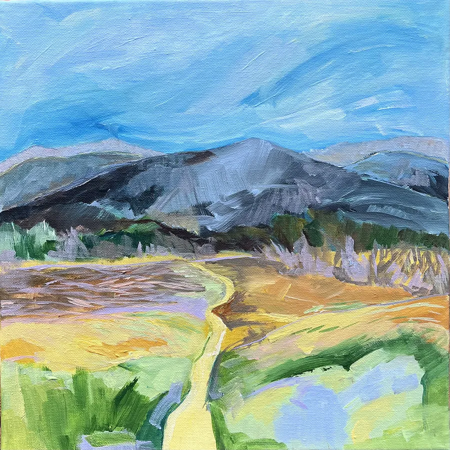 Image of Road to Home. by Maryna Kovalchuk, size: 12 x 12 inches, made of Acrylic, canvas, Painting medium, from Jacksonville, FL, priced at $170