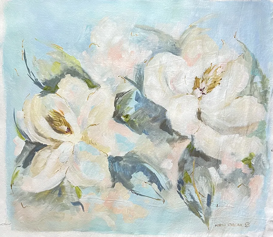 Image of Magnolia’s song by Maryna Kovalchuk, size: 38 x 37 inches, made of Acrylic , Painting medium, from Jacksonville, priced at $600