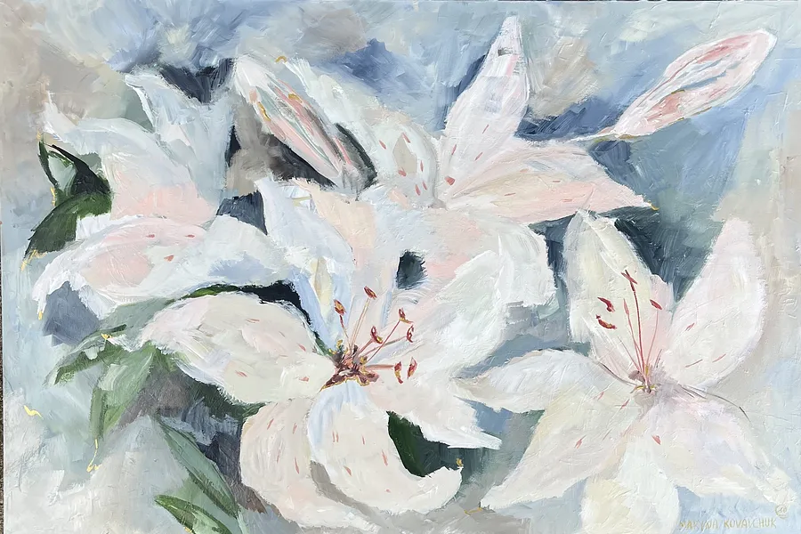Image of The icon’s lily by Maryna Kovalchuk, size: 24 x 35 inches, made of Acrylic , Painting medium, from Jacksonville , priced at $550