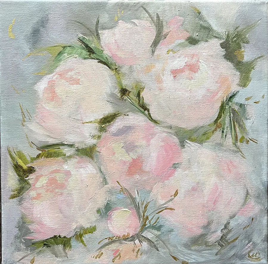 Image of Reve en Pivoine by Maryna Kovalchuk, size: 12 x 12 inches, made of Acrylic , Painting medium, from Jacksonville , priced at $200
