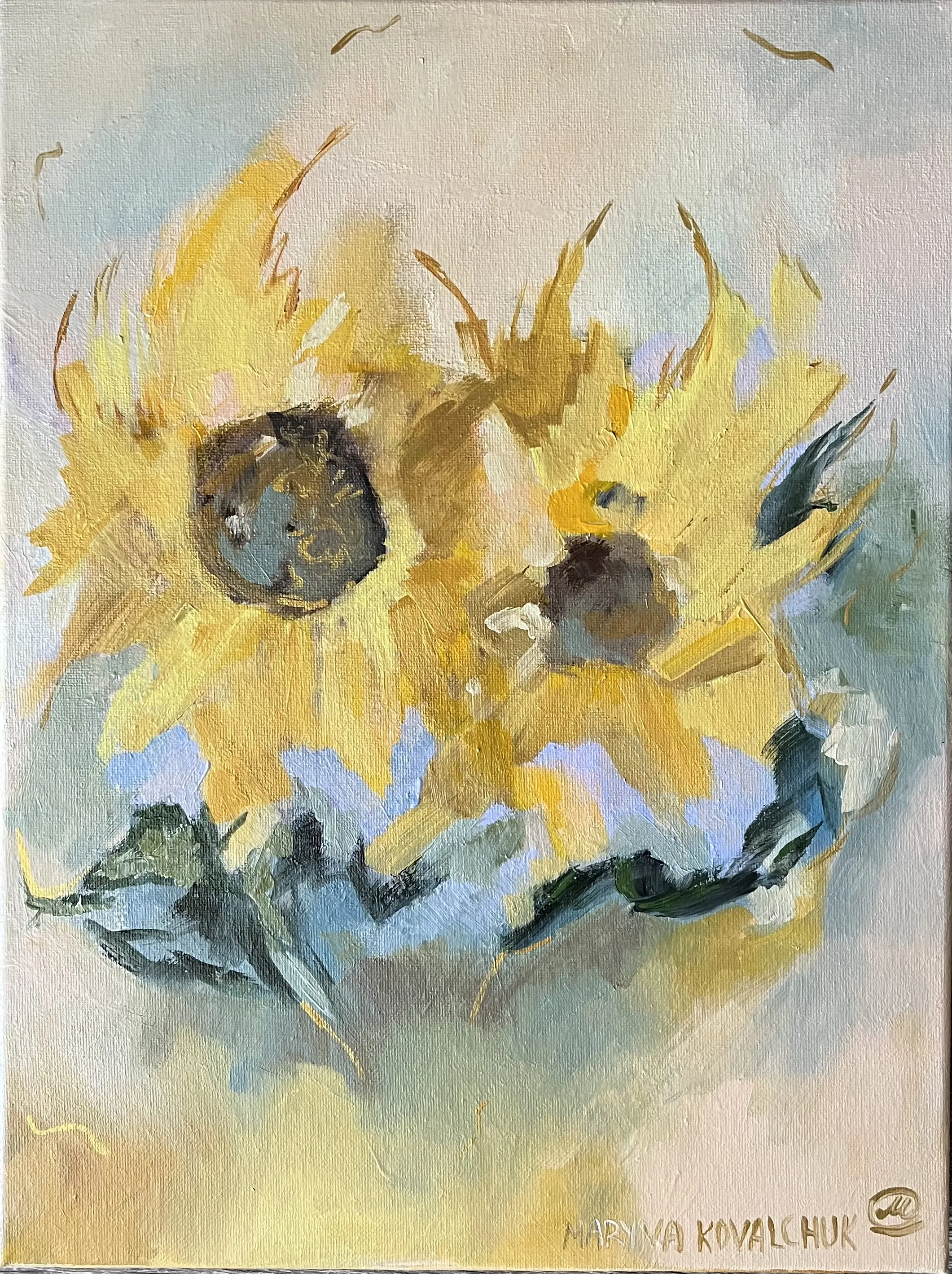 Image of The sunflower #2 by Maryna Kovalchuk, size: 17 x 15 inches, made of Acrylic, canvas , Painting medium, from Jacksonville , priced at $289