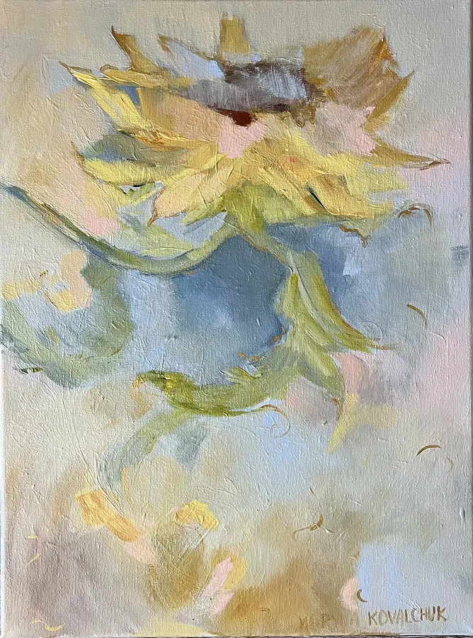 Image of The sunflower #3 by Maryna Kovalchuk, size: 15 x 17 onches, Painting medium, from Jacksonville , priced at $289