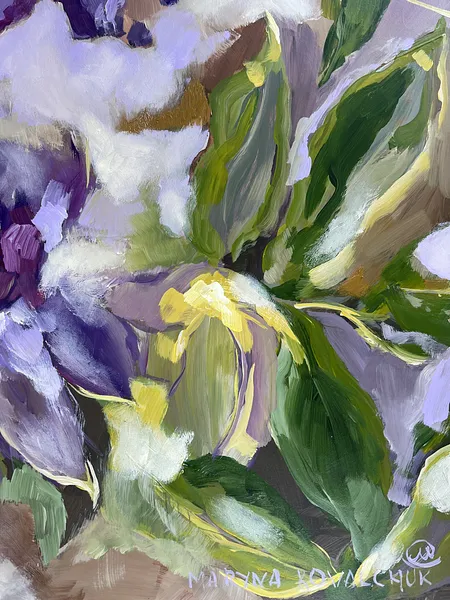 Image of Passion flower by Maryna Kovalchuk, size: 18 x 18 inches, made of Acrylic, wood board, Painting medium, from Jacksonville, priced at $350 Photo 3 of 3.
