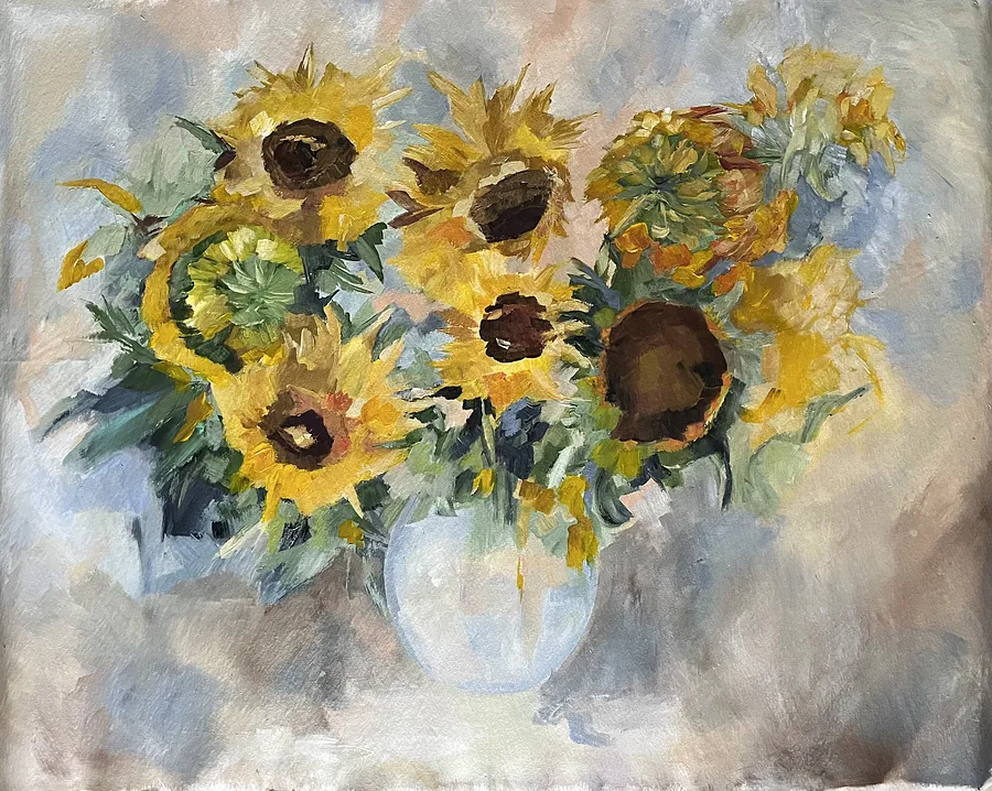 Image of Sun in the vase. by Maryna Kovalchuk, made of Acrylic, canvas, Painting medium, from Jacksonville, FL, priced at $850