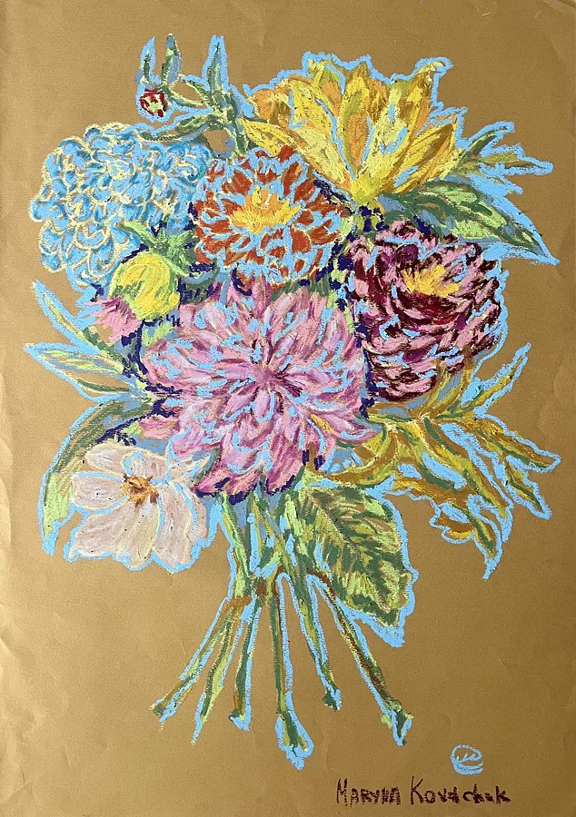 Image of Ready to blossom in the morning. by Maryna Kovalchuk, size: 20 x 27 inches, Graphics medium, from Jacksonville, Fl, priced at $180